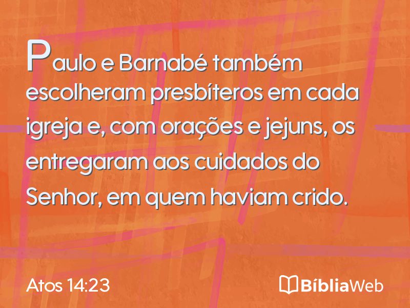 Atos 14:23 em imagem para compartilhar