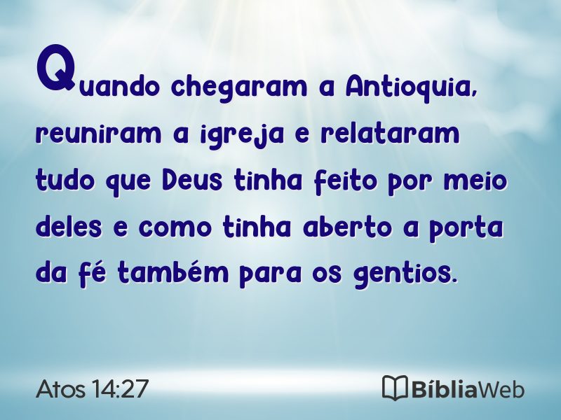 Atos 14:27 em imagem para compartilhar