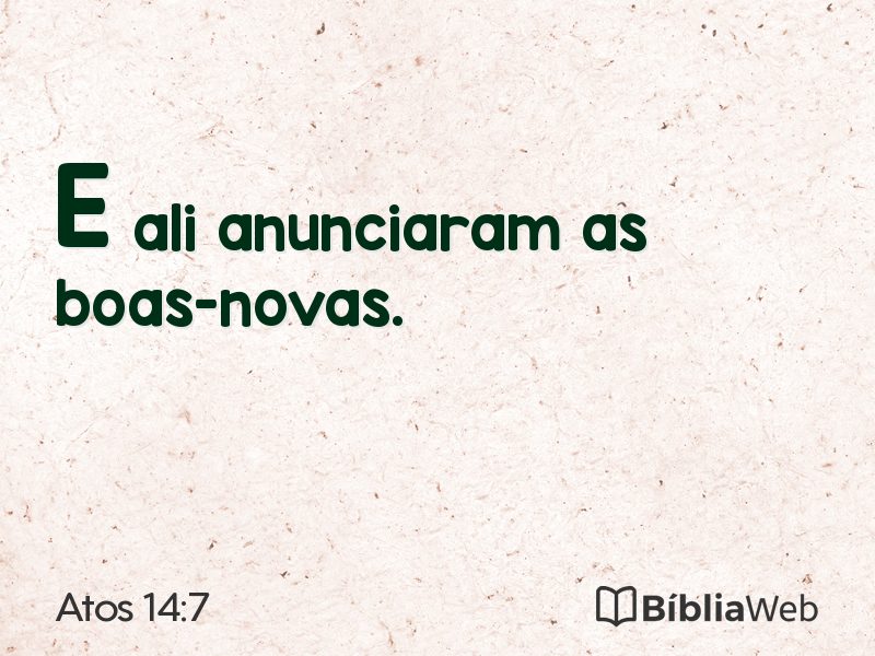 Atos 14:7 em imagem para compartilhar