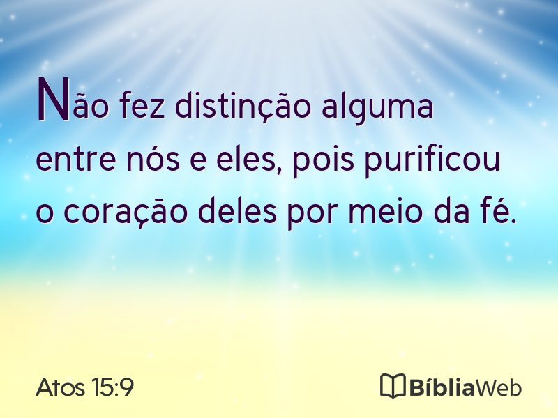 Atos 15:9 em imagem para compartilhar
