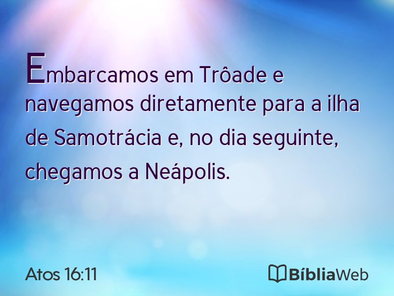 Atos 16:11 em imagem para compartilhar