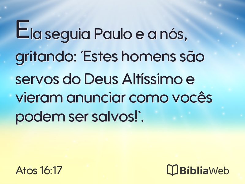 Atos 16:17 em imagem para compartilhar