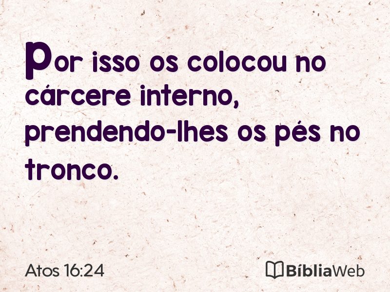 Atos 16:24 em imagem para compartilhar