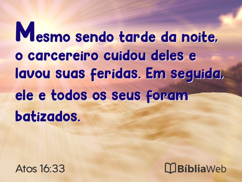 Atos 16:33 em imagem para compartilhar