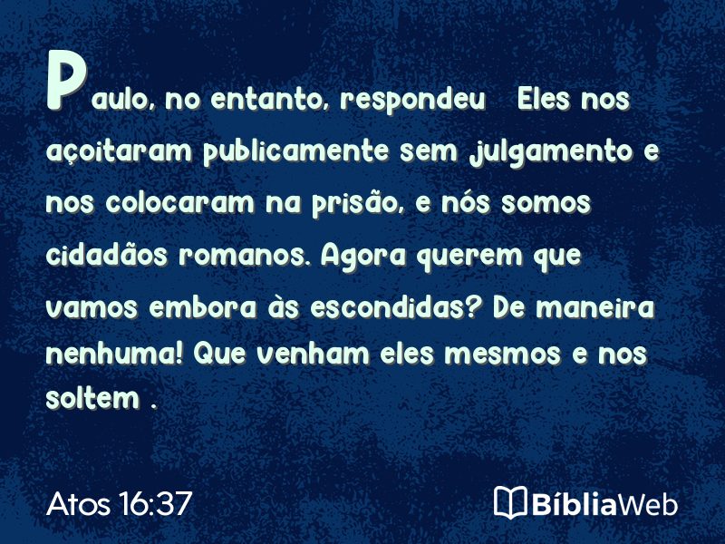Atos 16:37 em imagem para compartilhar
