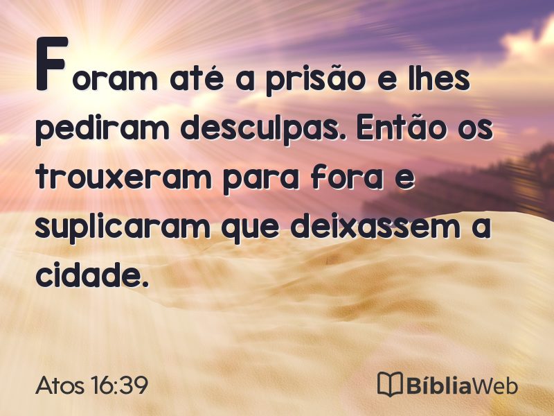 Atos 16:39 em imagem para compartilhar