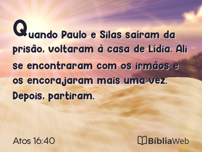 Atos 16:40 em imagem para compartilhar