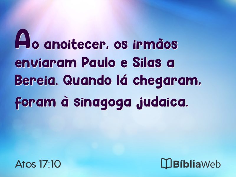 Atos 17:10 em imagem para compartilhar