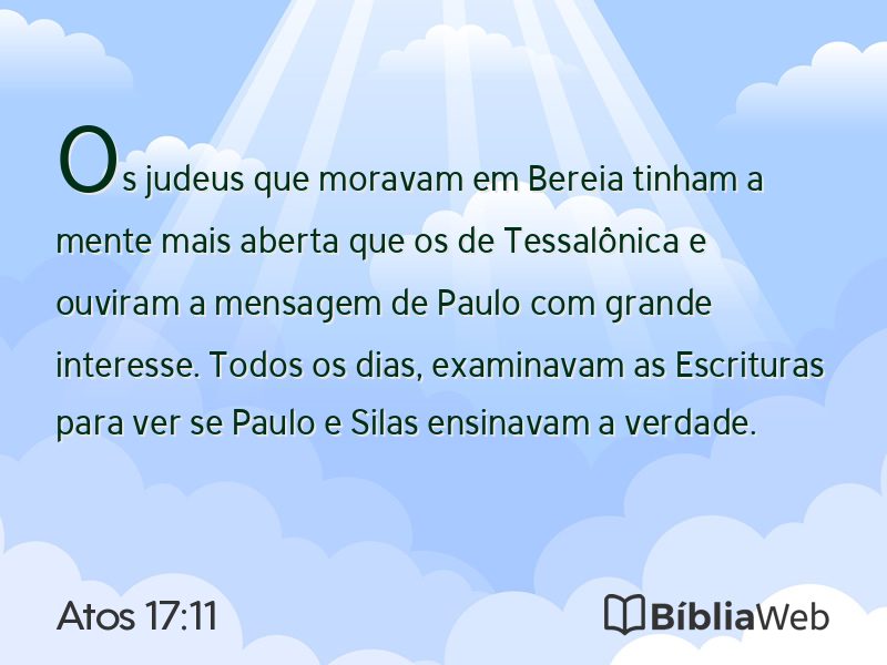 Atos 17:11 em imagem para compartilhar