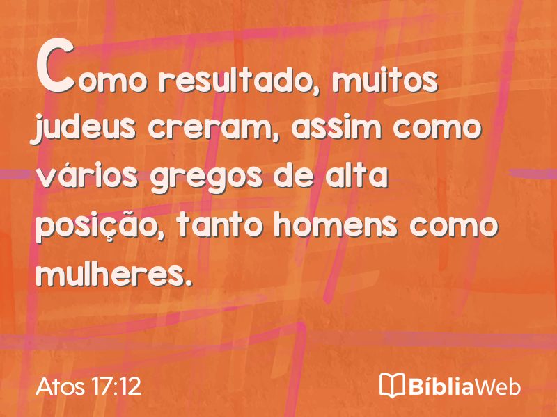 Atos 17:12 em imagem para compartilhar