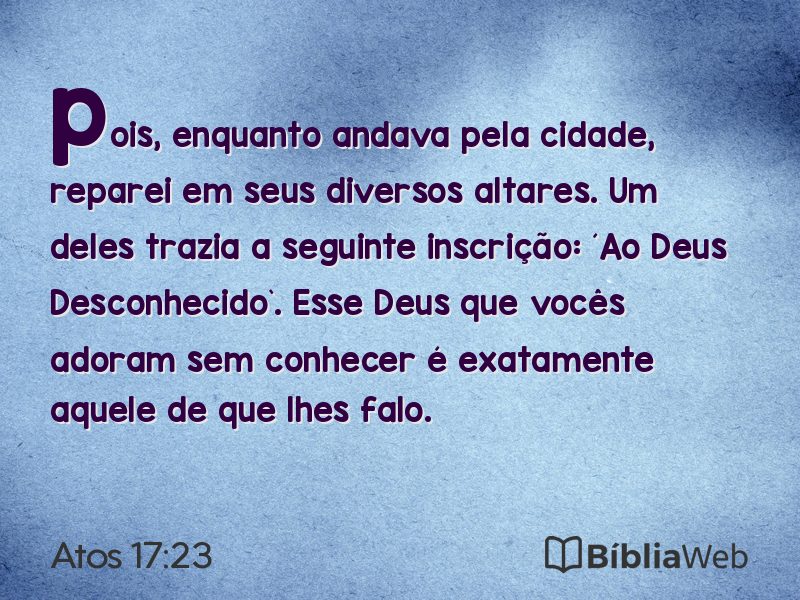 Atos 17:23 em imagem para compartilhar