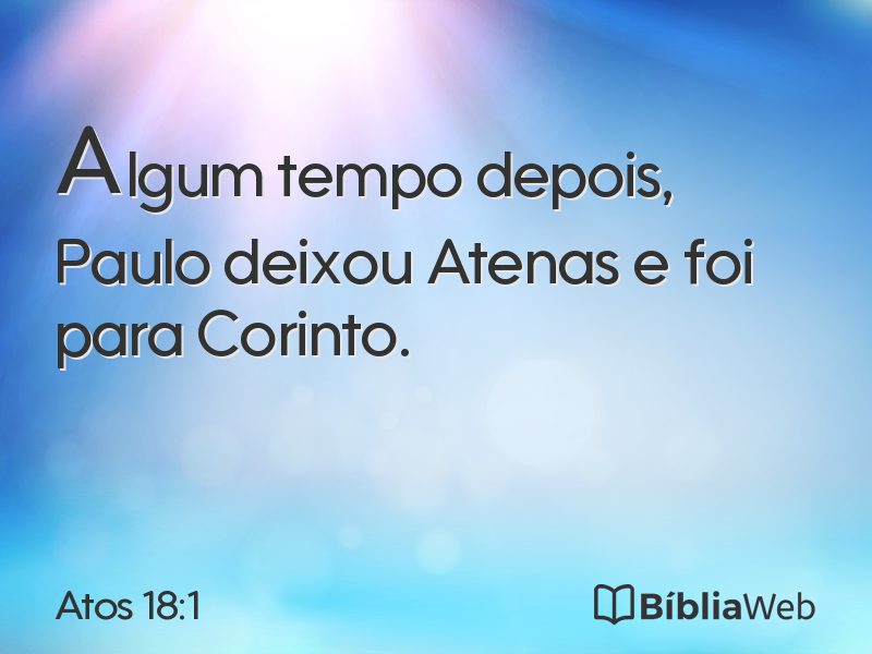 Atos 18:1 em imagem para compartilhar