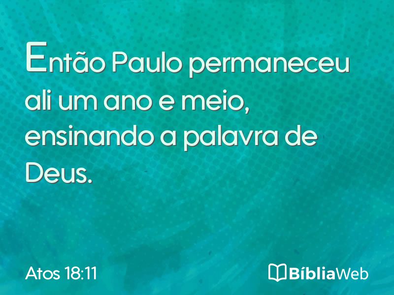 Atos 18:11 em imagem para compartilhar
