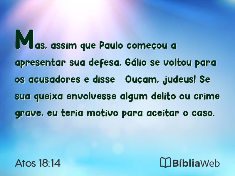 Atos 18:14 em imagem para compartilhar