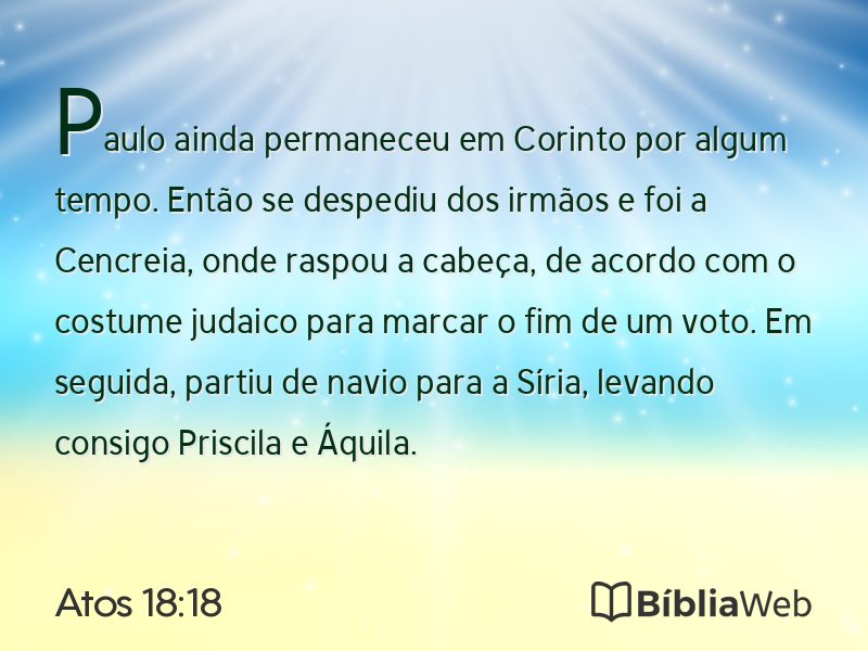 Atos 18:18 em imagem para compartilhar