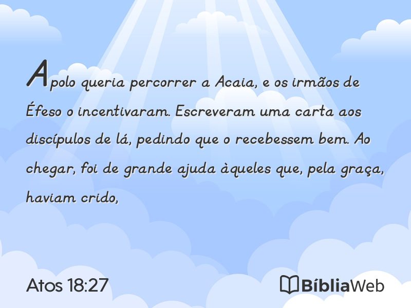 Atos 18:27 em imagem para compartilhar