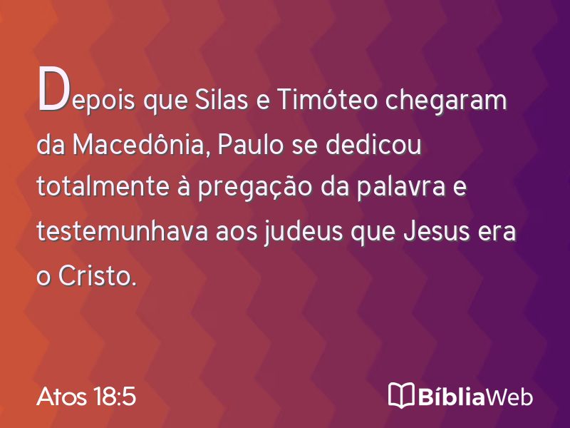 Atos 18:5 em imagem para compartilhar