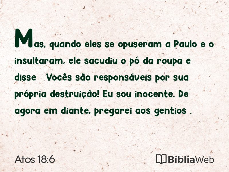 Atos 18:6 em imagem para compartilhar