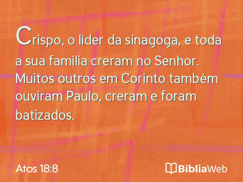 Atos 18:8 em imagem para compartilhar