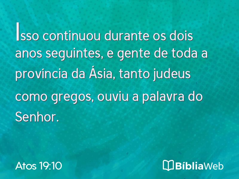 Atos 19:10 em imagem para compartilhar