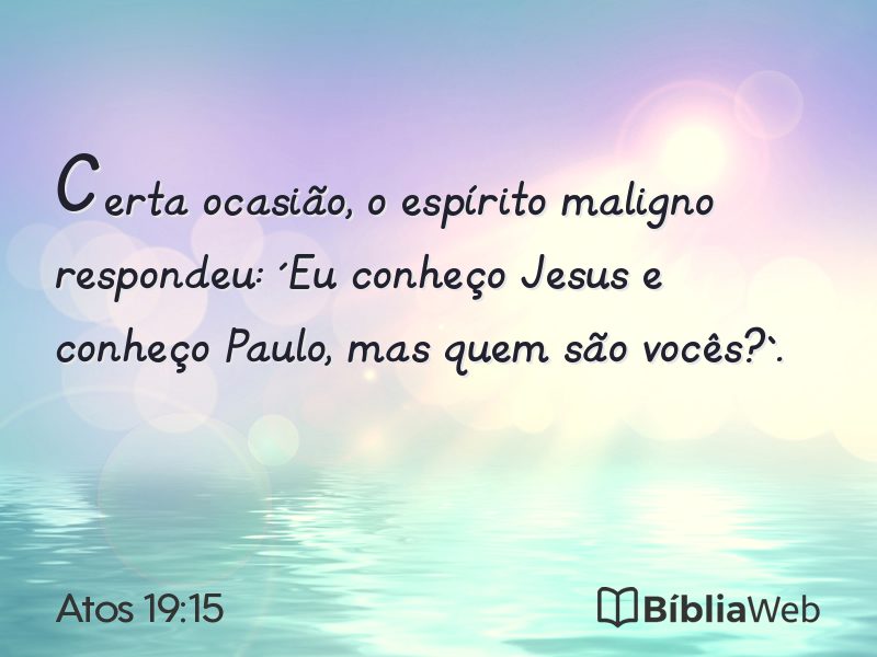 Atos 19:15 em imagem para compartilhar
