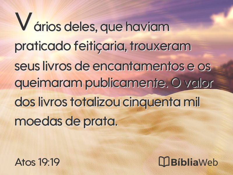 Atos 19:19 em imagem para compartilhar