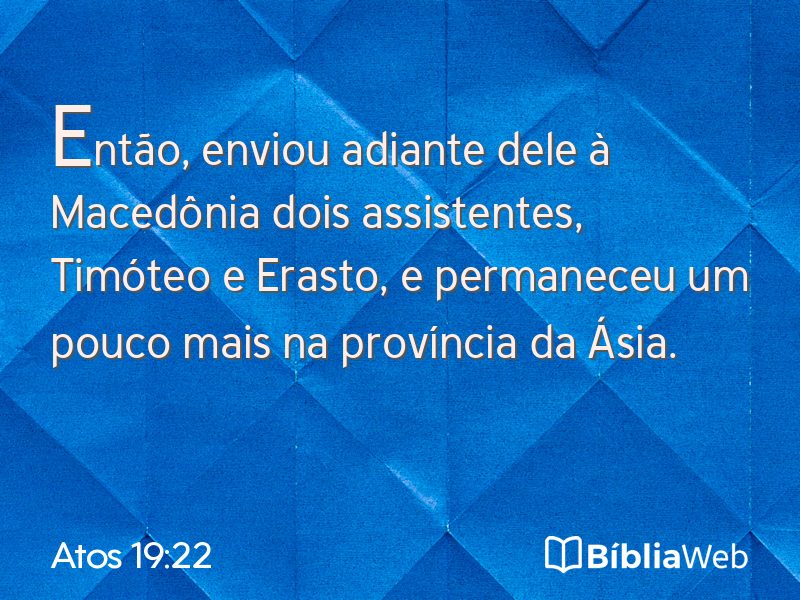 Atos 19:22 em imagem para compartilhar
