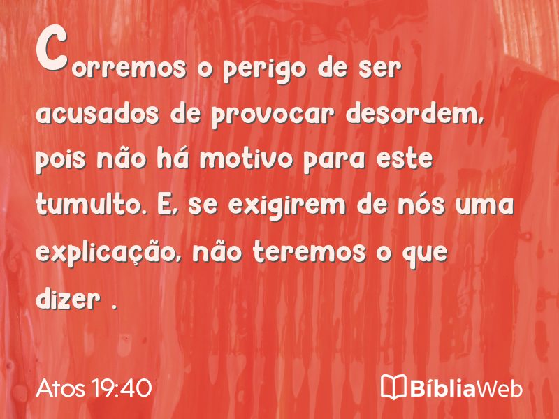 Atos 19:40 em imagem para compartilhar