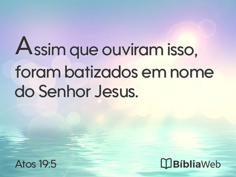 Atos 19:5 em imagem para compartilhar