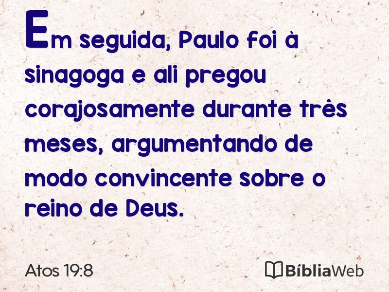 Atos 19:8 em imagem para compartilhar