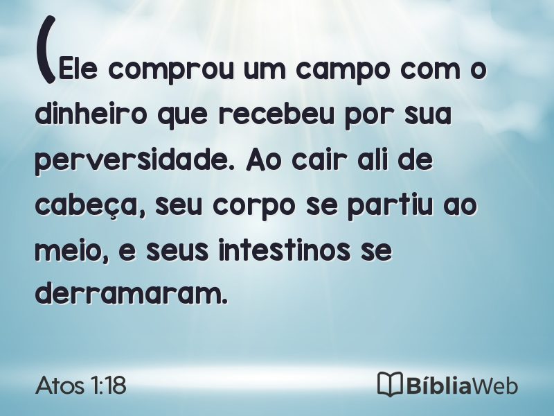 Atos 1:18 em imagem para compartilhar