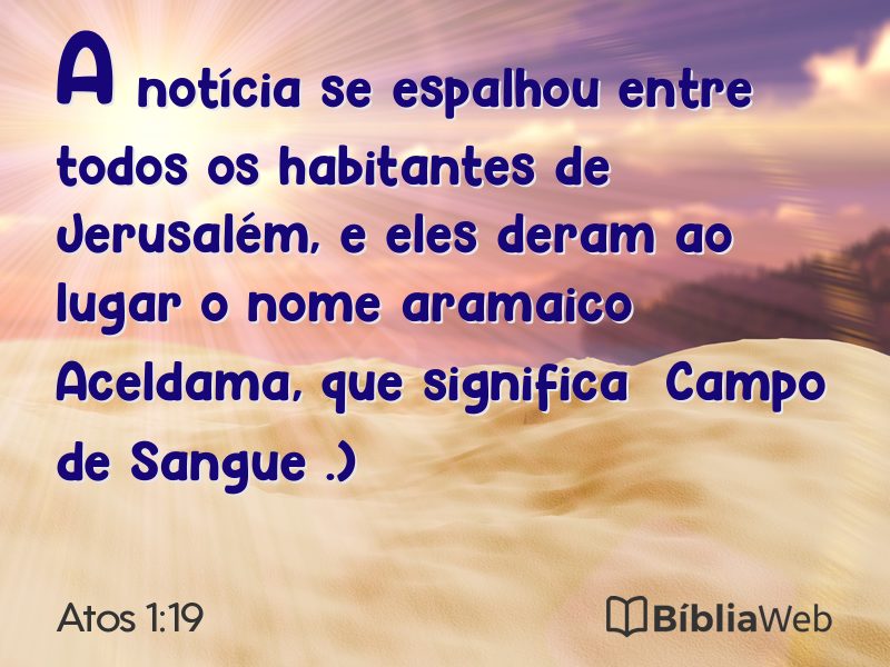 Atos 1:19 em imagem para compartilhar
