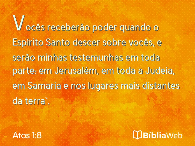 Atos 1:8 em imagem para compartilhar