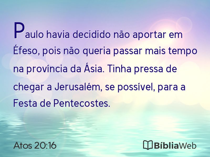 Atos 20:16 em imagem para compartilhar