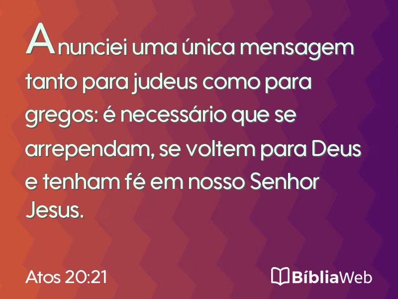 Atos 20:21 em imagem para compartilhar