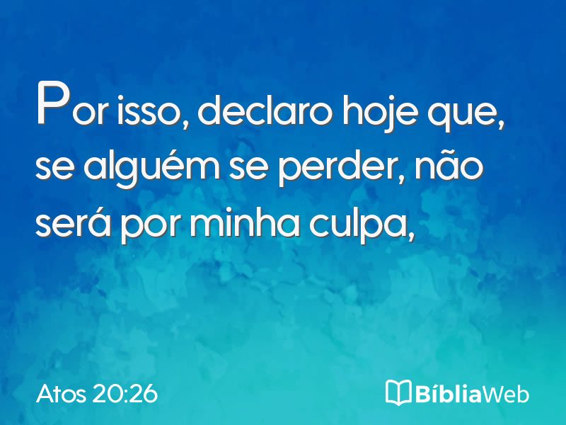 Atos 20:26 em imagem para compartilhar