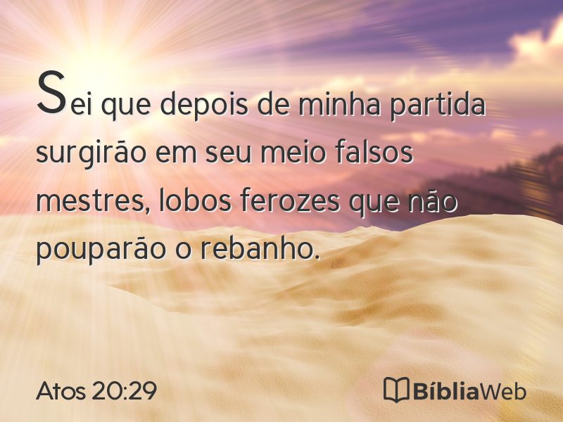 Atos 20:29 em imagem para compartilhar