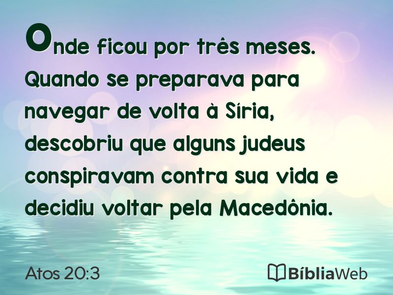 Atos 20:3 em imagem para compartilhar