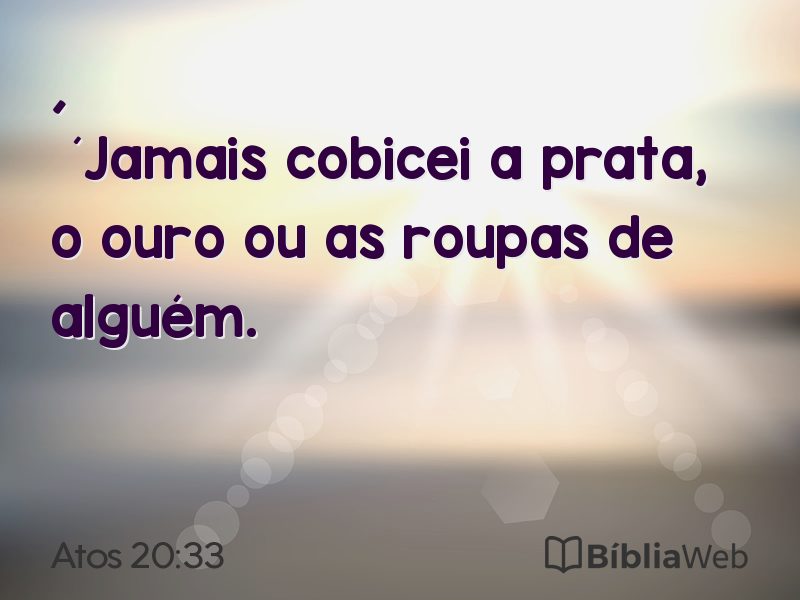 Atos 20:33 em imagem para compartilhar