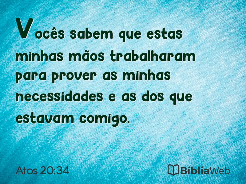 Atos 20:34 em imagem para compartilhar
