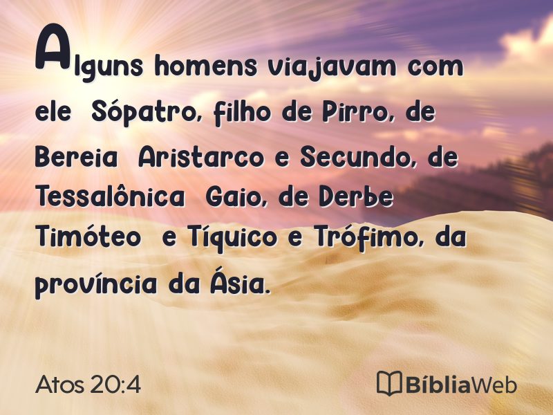Atos 20:4 em imagem para compartilhar