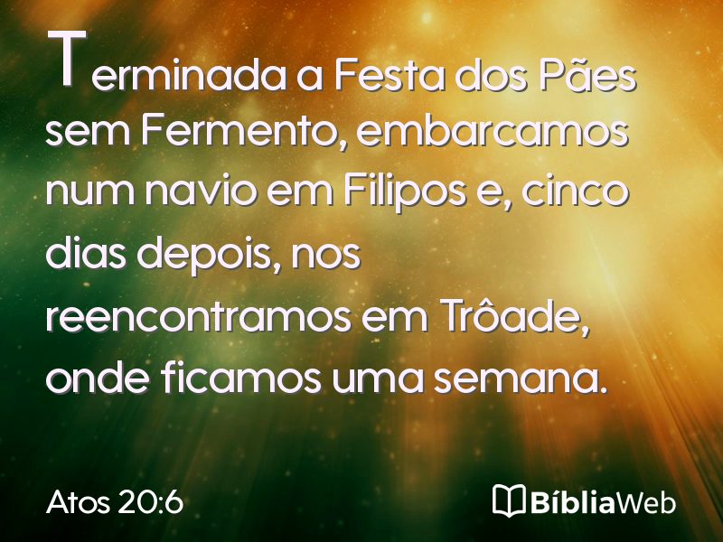 Atos 20:6 em imagem para compartilhar