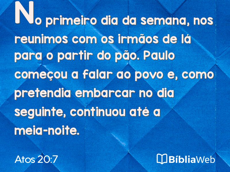 Atos 20:7 em imagem para compartilhar
