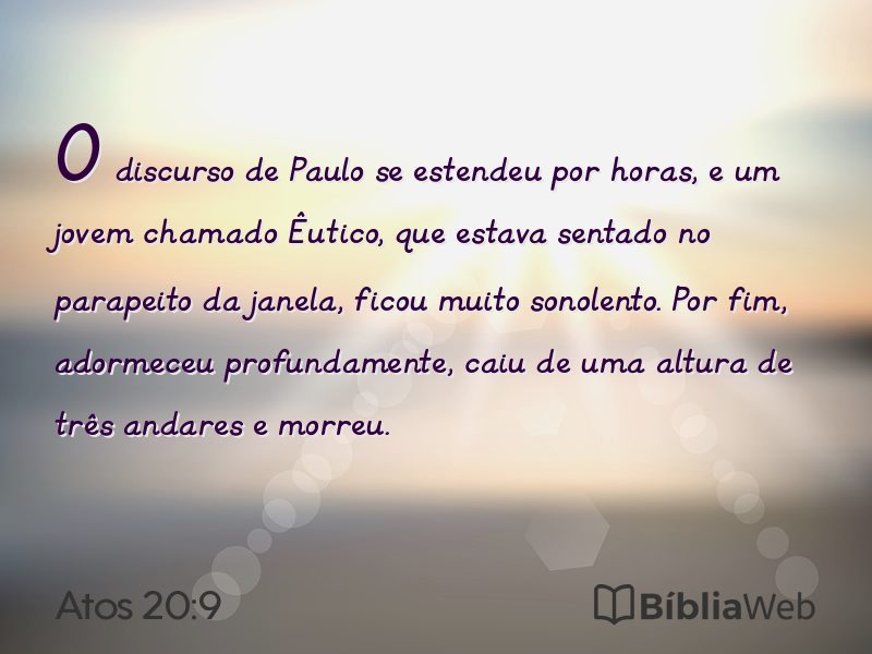 Atos 20:9 em imagem para compartilhar