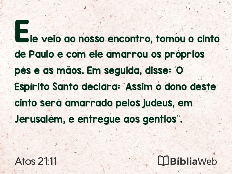 Atos 21:11 em imagem para compartilhar