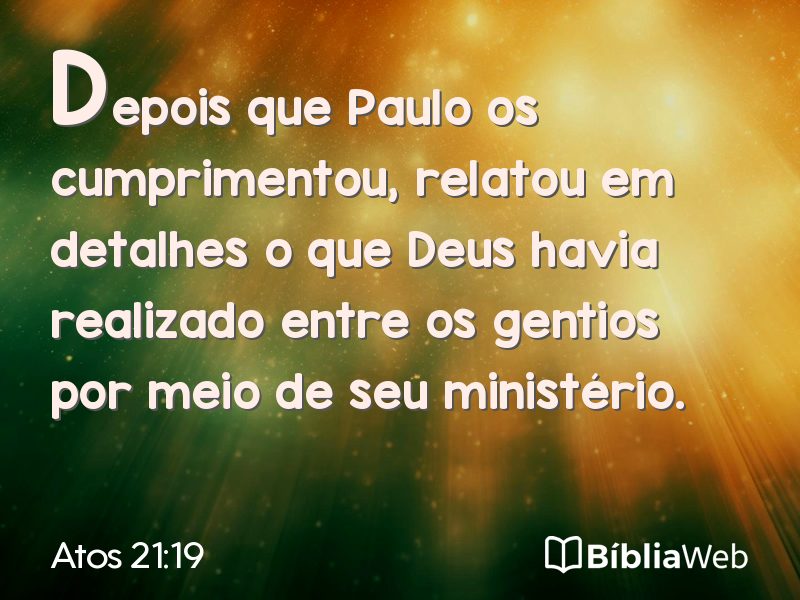 Atos 21:19 em imagem para compartilhar