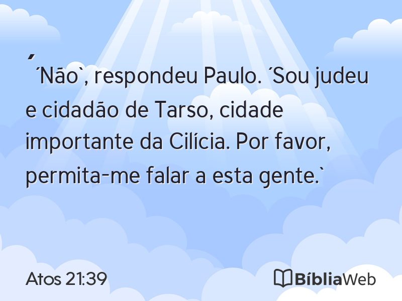 Atos 21:39 em imagem para compartilhar