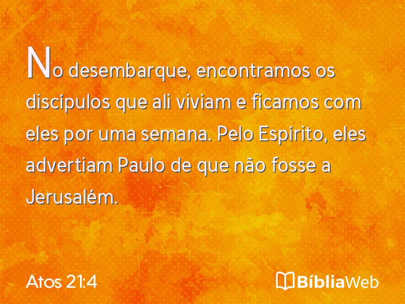Atos 21:4 em imagem para compartilhar