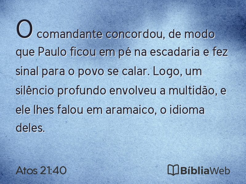 Atos 21:40 em imagem para compartilhar