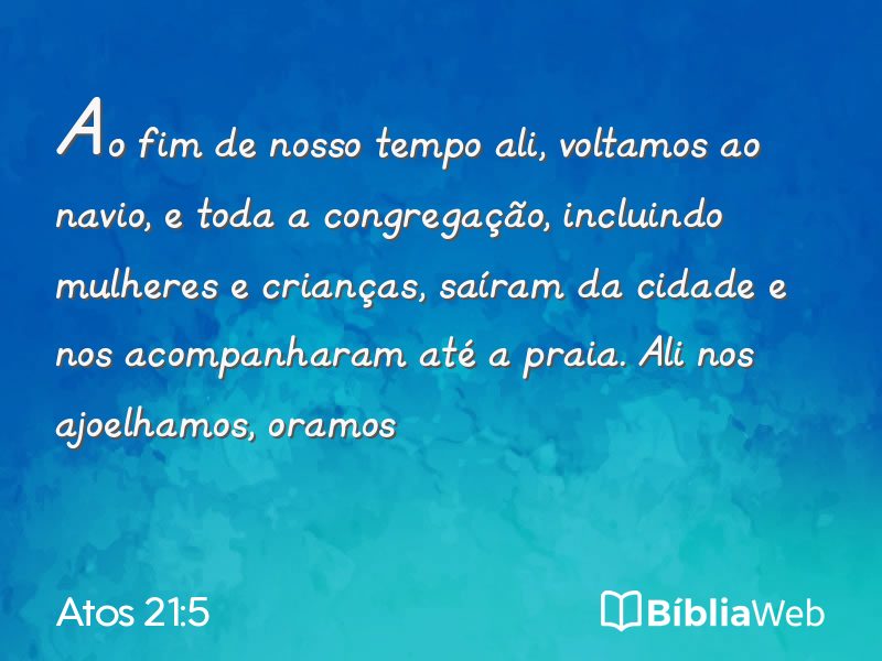 Atos 21:5 em imagem para compartilhar